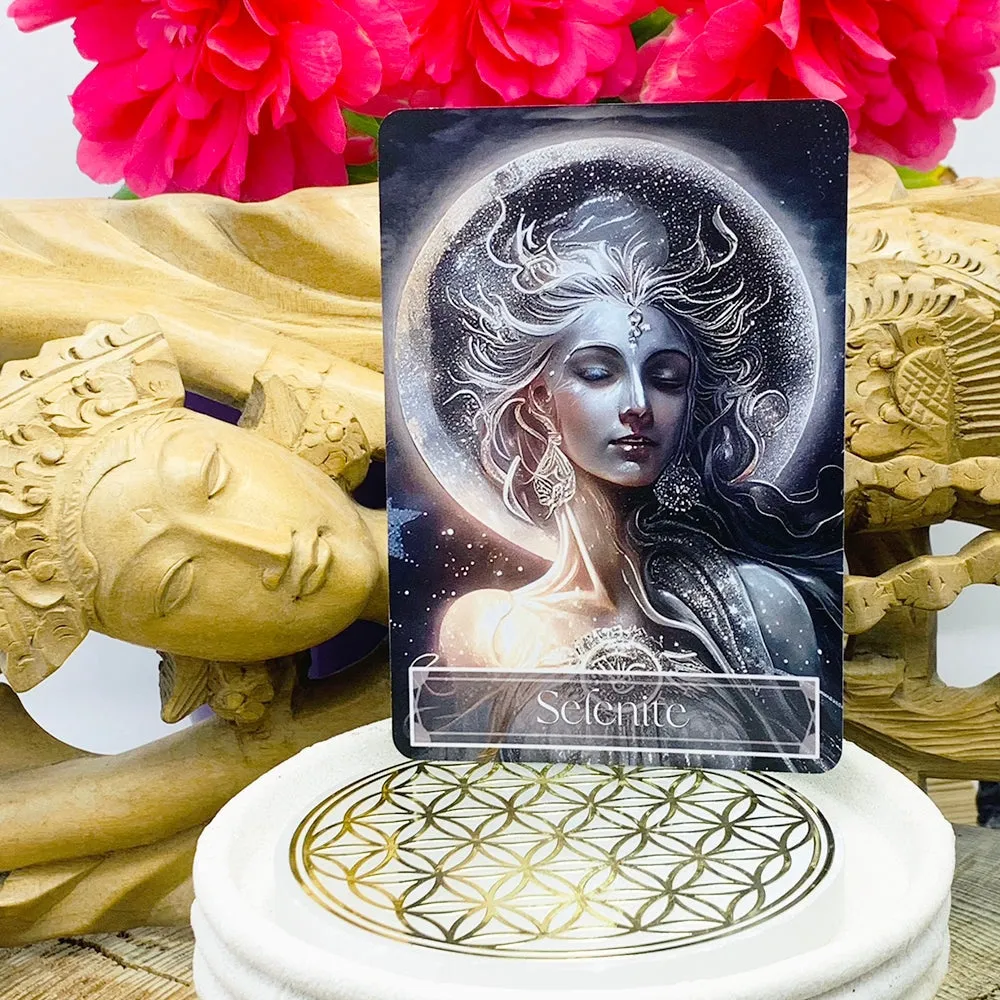 🌙 Sacred Feminine Awakening Oracle Deck & 13 Crystal Altar Set