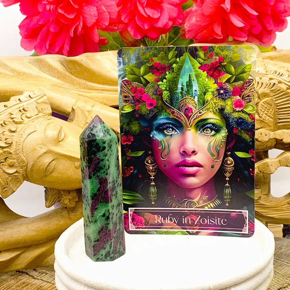 🌙 Sacred Feminine Awakening Oracle Deck & 13 Crystal Altar Set
