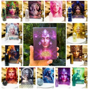 🌙 Sacred Feminine Awakening Oracle Deck & 13 Crystal Altar Set