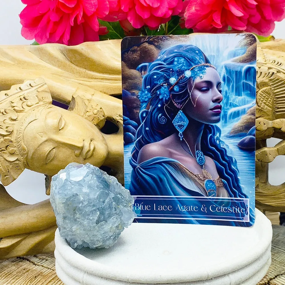 🌙 Sacred Feminine Awakening Oracle Deck & 13 Crystal Altar Set
