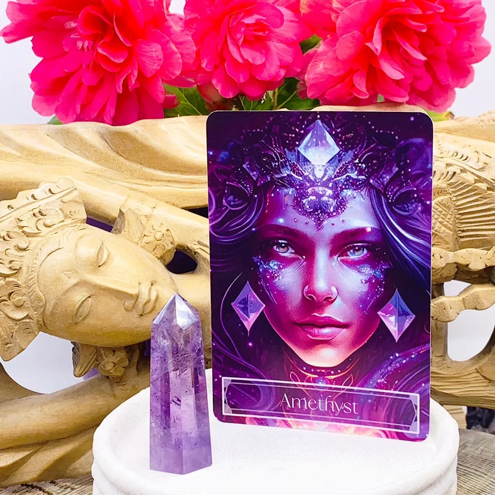 🌙 Sacred Feminine Awakening Oracle Deck & 13 Crystal Altar Set