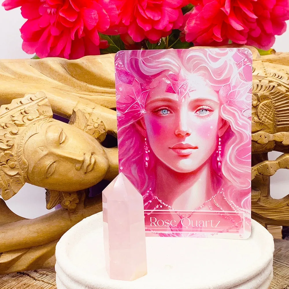 🌙 Sacred Feminine Awakening Oracle Deck & 13 Crystal Altar Set