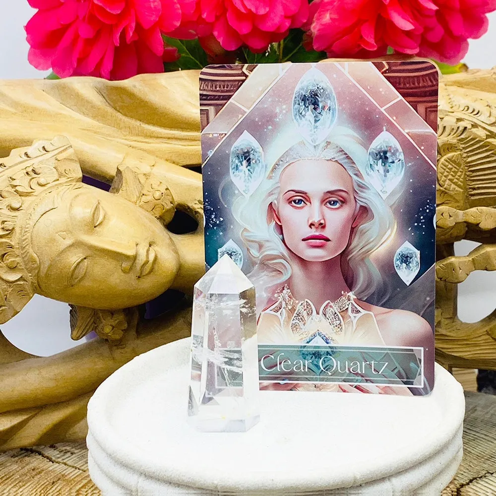 🌙 Sacred Feminine Awakening Oracle Deck & 13 Crystal Altar Set