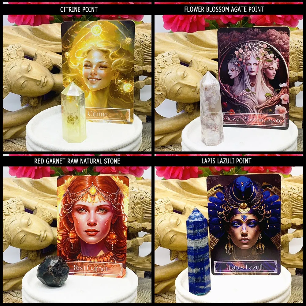 🌙 Sacred Feminine Awakening Oracle Deck & 13 Crystal Altar Set