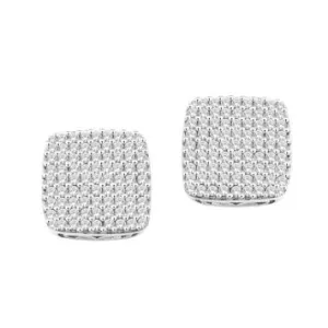 10 Karat Yellow Gold 0.12 Carat Diamond Cushion Stud Earrings