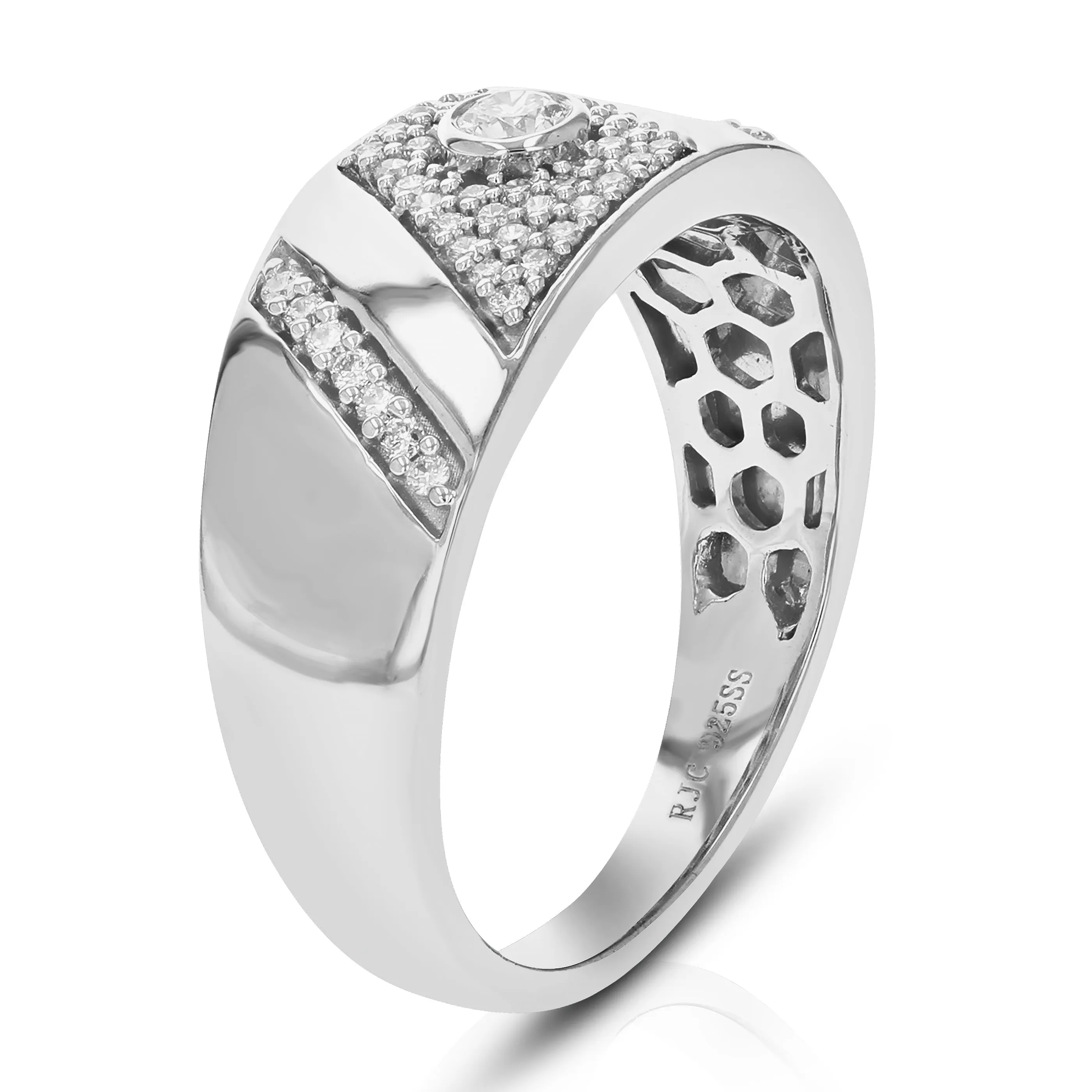 1/3 cttw Lab Grown Diamond Cluster Wedding Band Sterling Silver