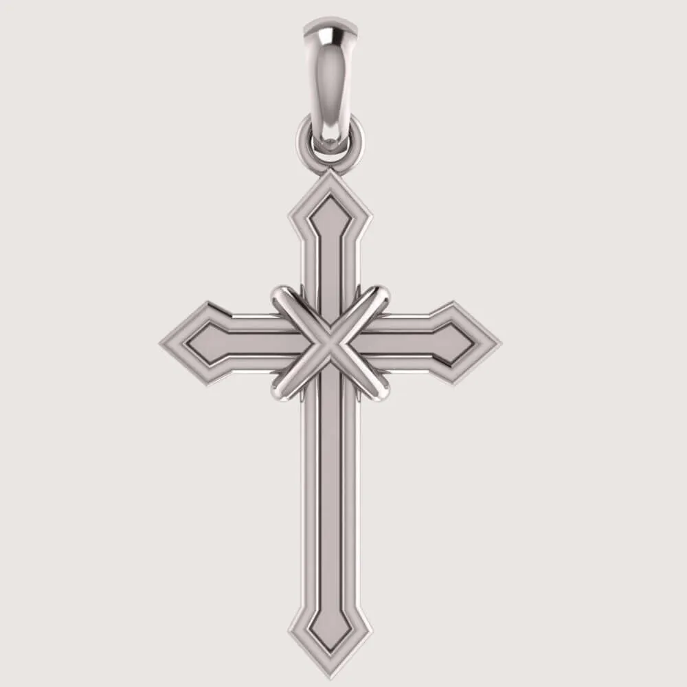 14k Gold Arrow-Point Cross Pendant