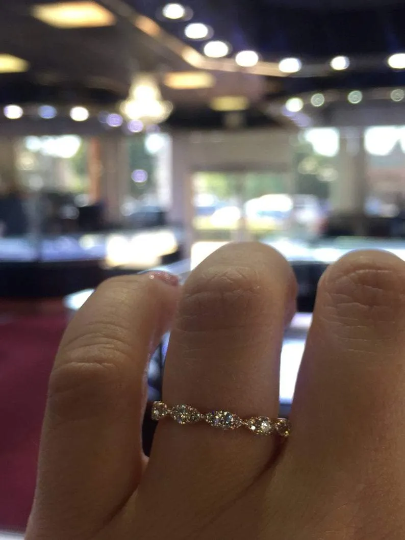 14K Gold Marquise Shape 2MM Band