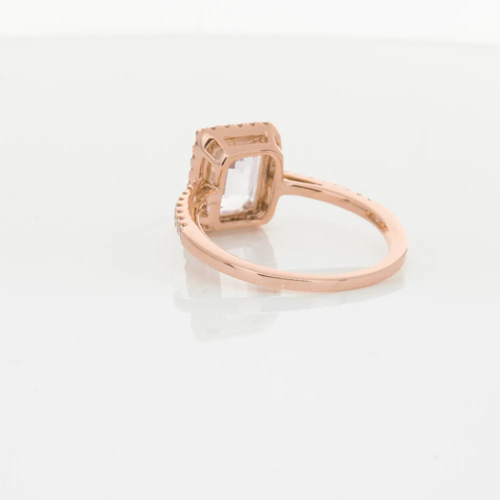 18ct Rose Gold Kunzite & Diamond Ring
