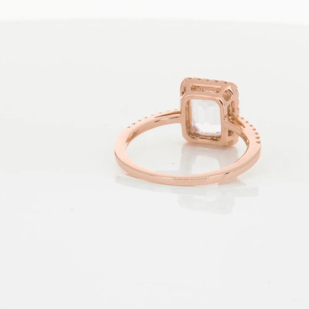18ct Rose Gold Kunzite & Diamond Ring