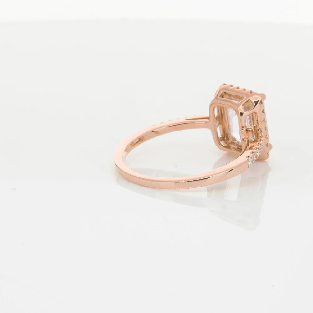 18ct Rose Gold Kunzite & Diamond Ring