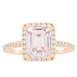 18ct Rose Gold Kunzite & Diamond Ring