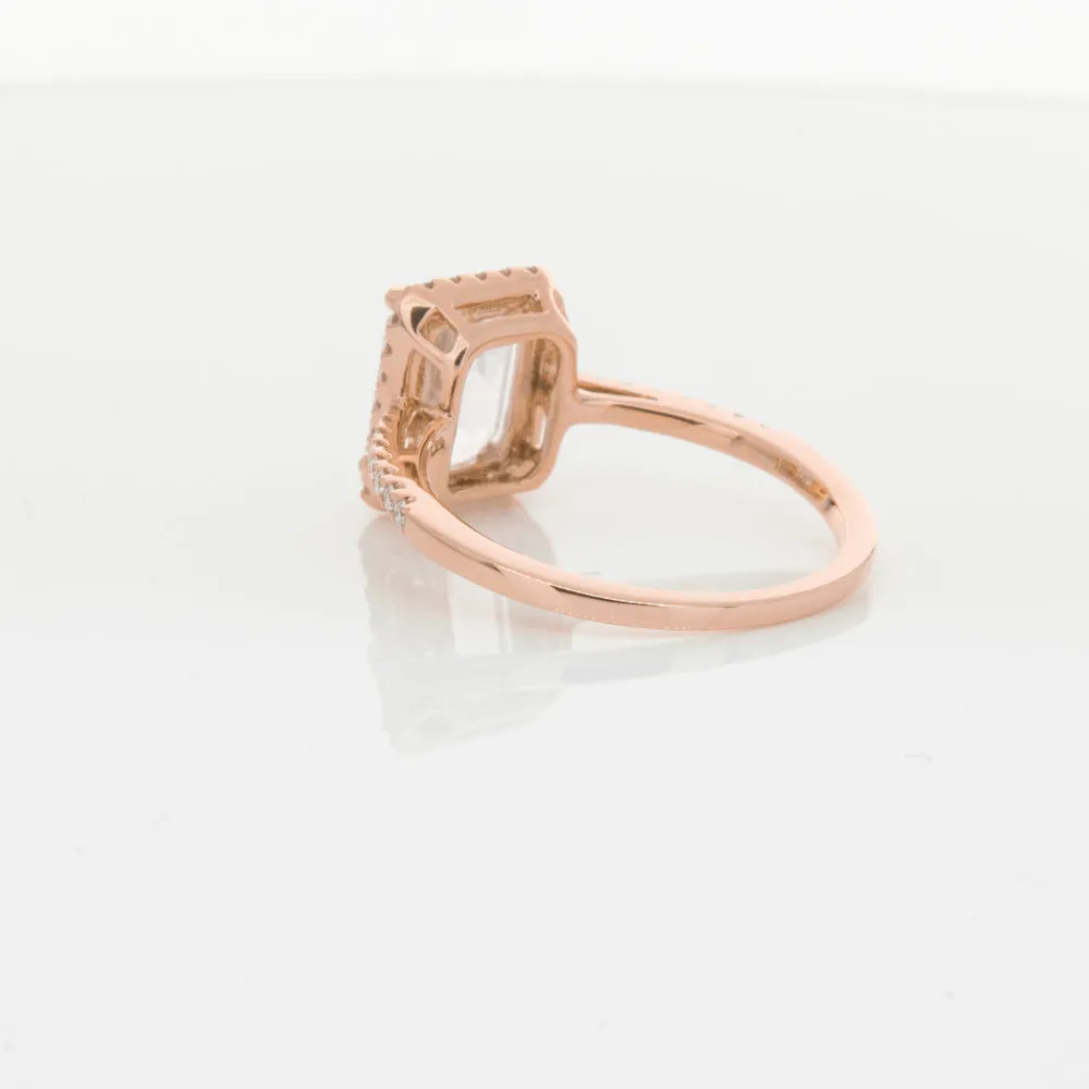 18ct Rose Gold Kunzite & Diamond Ring
