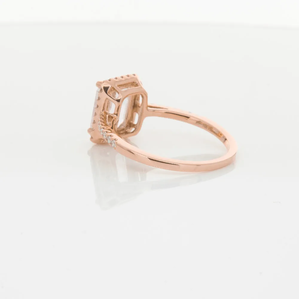 18ct Rose Gold Kunzite & Diamond Ring