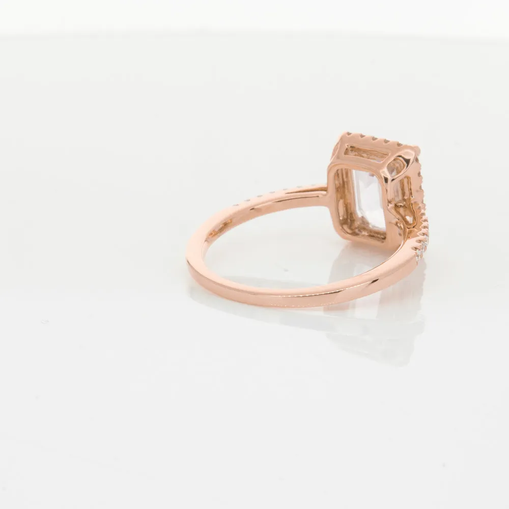 18ct Rose Gold Kunzite & Diamond Ring
