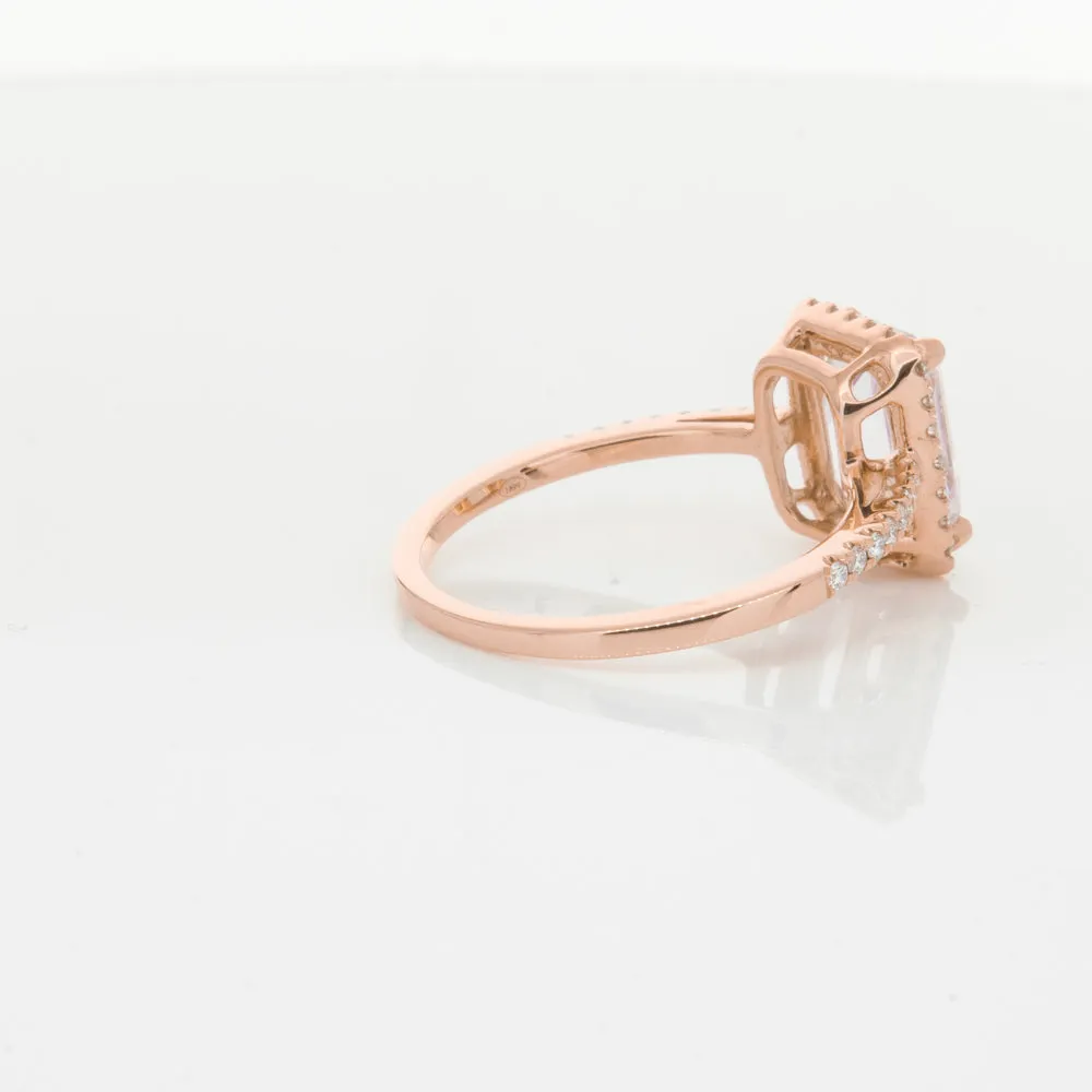 18ct Rose Gold Kunzite & Diamond Ring