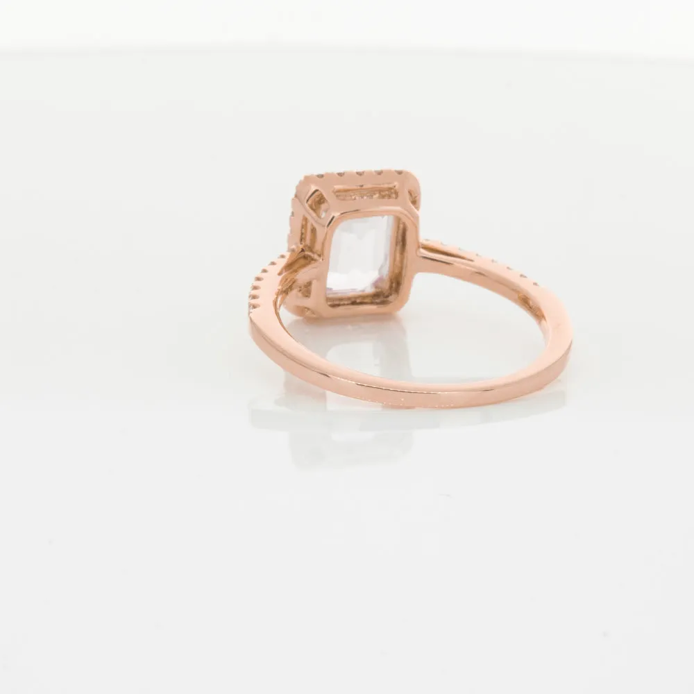 18ct Rose Gold Kunzite & Diamond Ring