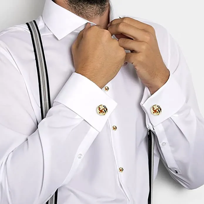 18K Gold Classic Knot Tie Cufflink Set