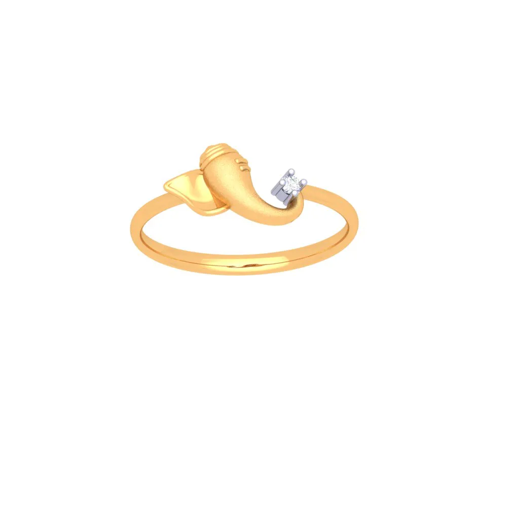 18k Lord Ganesha Gold And Diamond Ring From P.c Chandra Jewellers