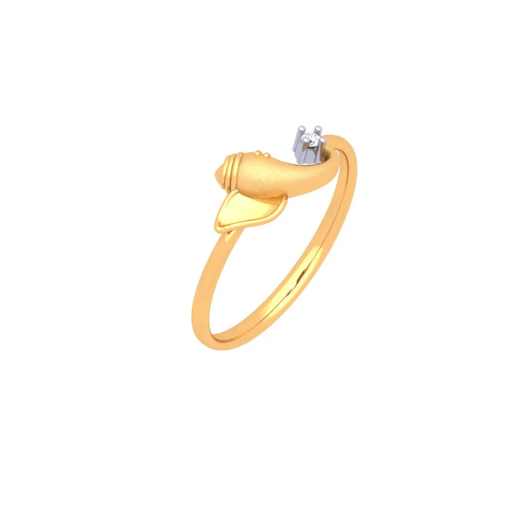 18k Lord Ganesha Gold And Diamond Ring From P.c Chandra Jewellers