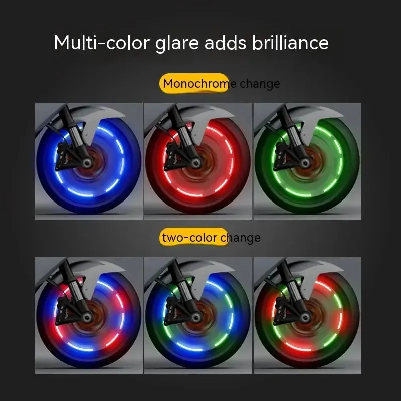 2Pcs Colourful Vibration Sensor Usb Led Tire Valve Caps For Car Motorcycle