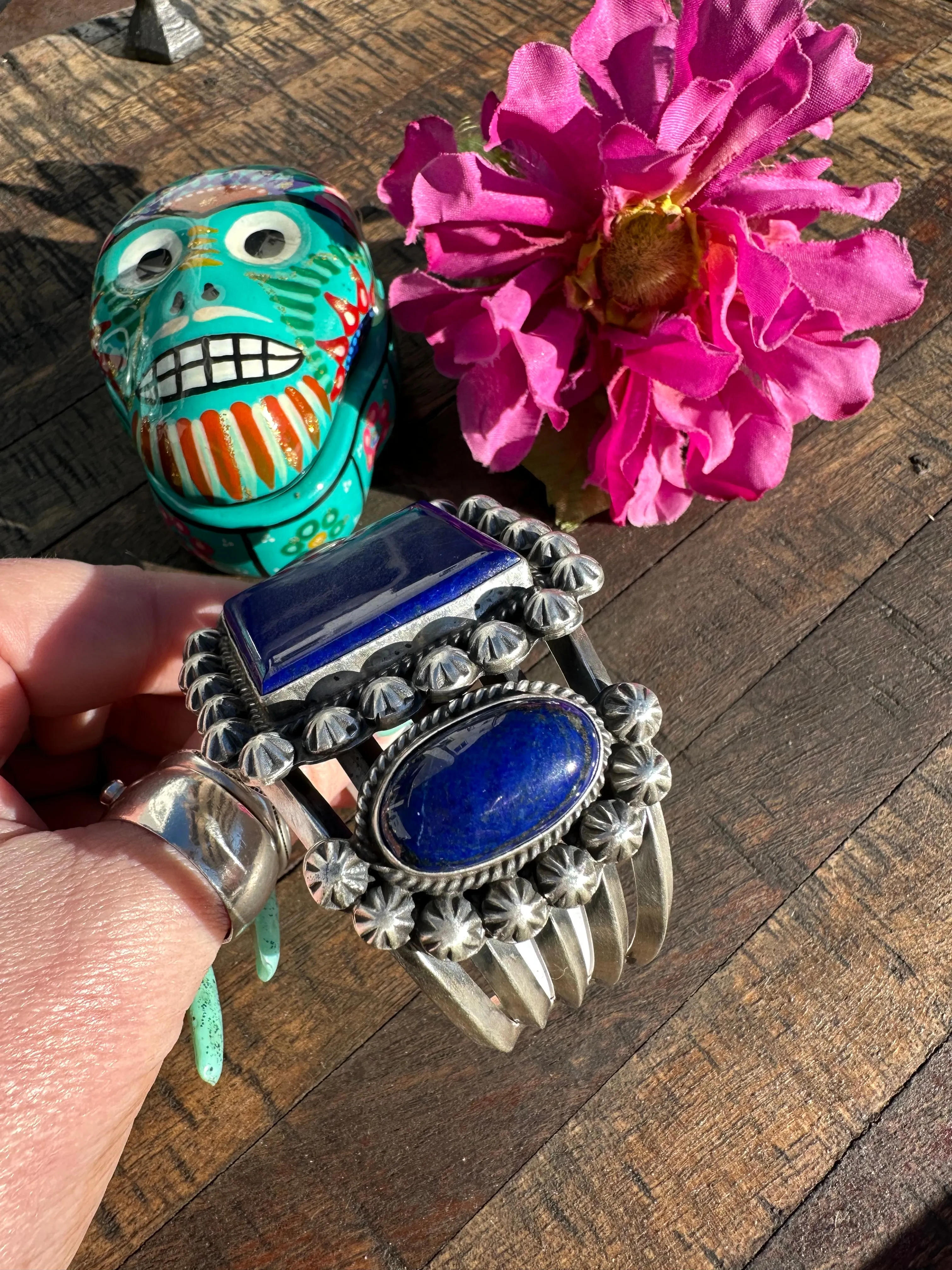 3 Stone Lapis Cuff