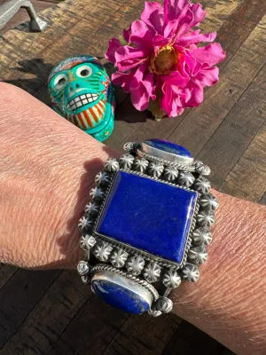 3 Stone Lapis Cuff