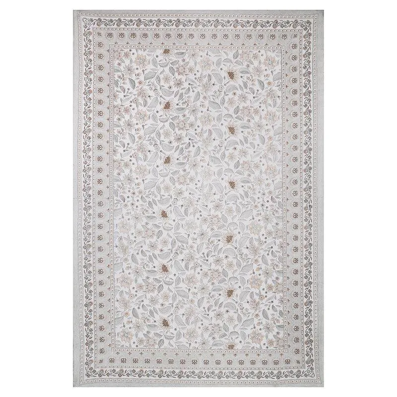Ansa Flora Diwan Set (Grey) - Eight Piece Set