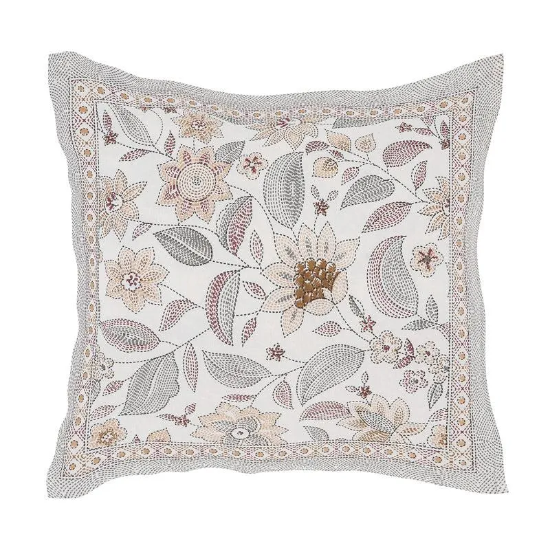 Ansa Flora Diwan Set (Grey) - Eight Piece Set