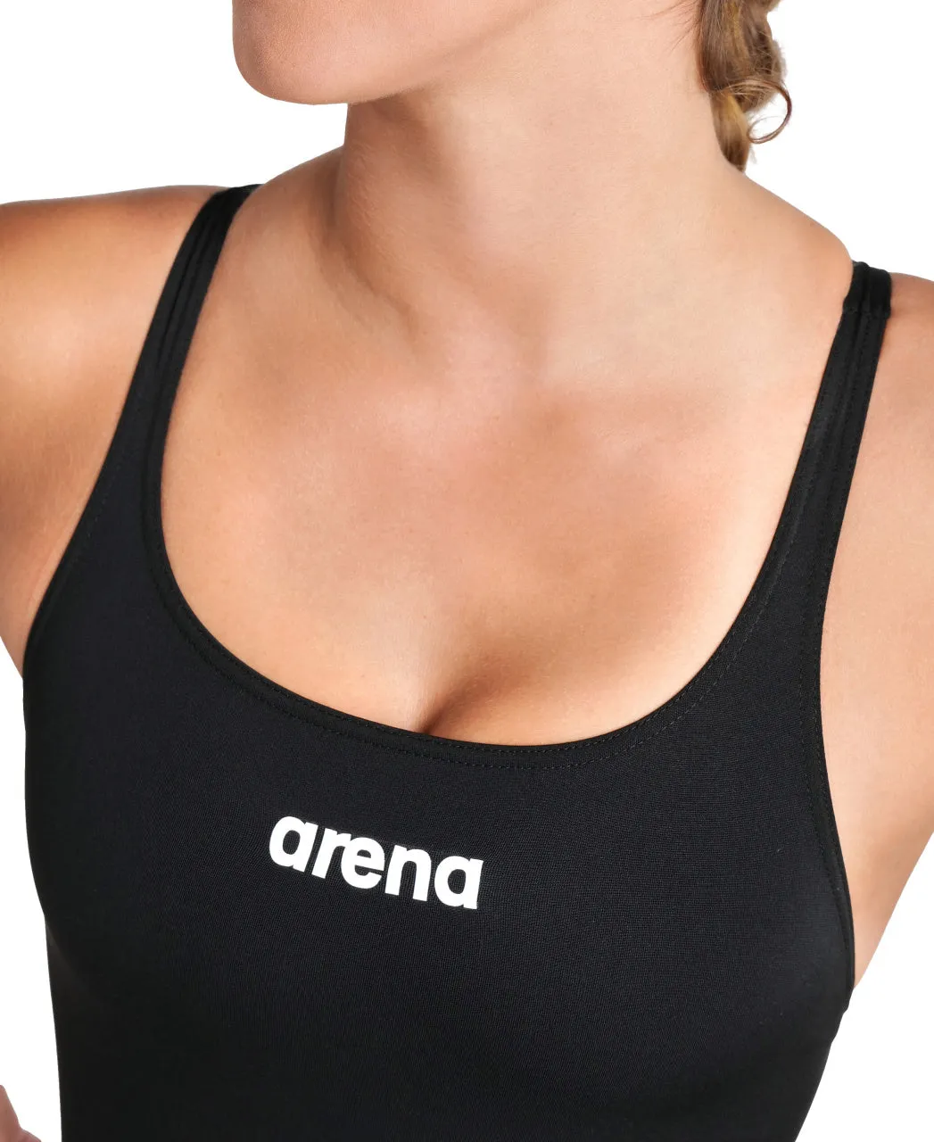 Arena Performance Women's Front-Lined Solid Swim Pro Swimsuit - Black-White