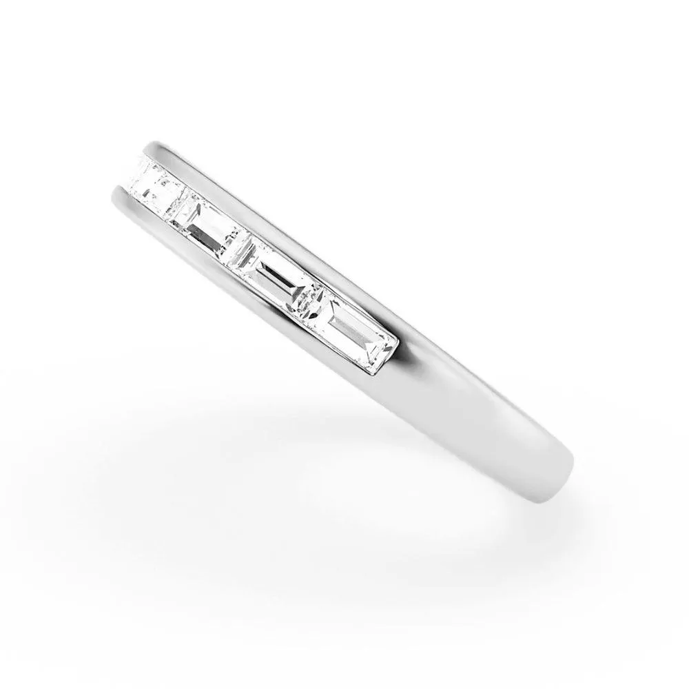 Baguette Cut Moissanite Wedding Band