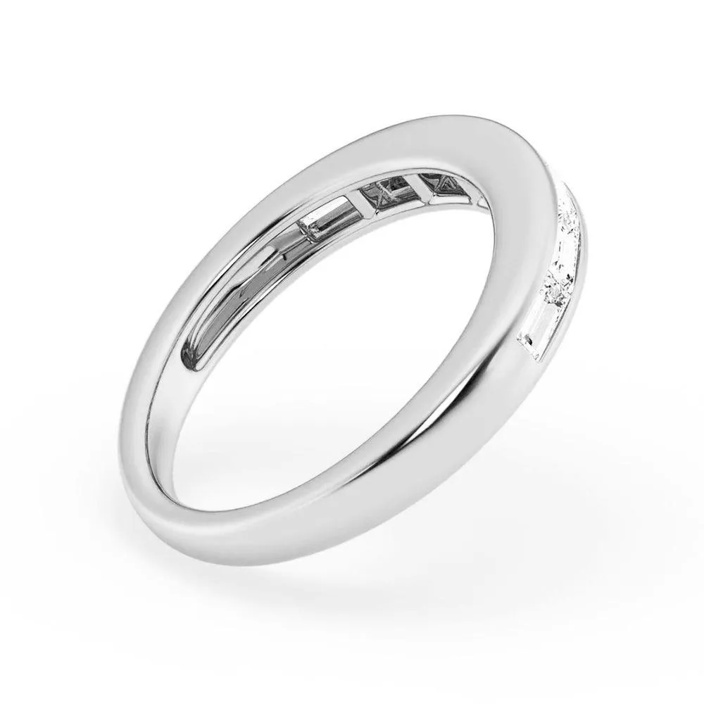 Baguette Cut Moissanite Wedding Band