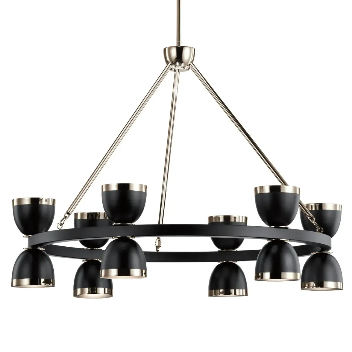 Baland 31 in. 12 Lights LED Chandelier Black Finish