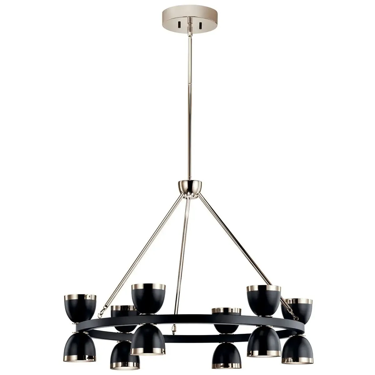 Baland 31 in. 12 Lights LED Chandelier Black Finish