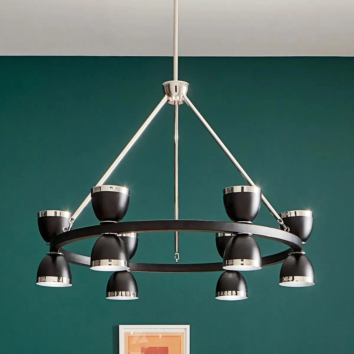 Baland 31 in. 12 Lights LED Chandelier Black Finish