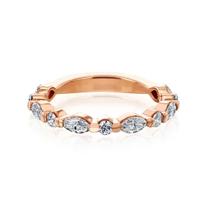 Billie - Marquise & Round Lab Diamond Bead Band