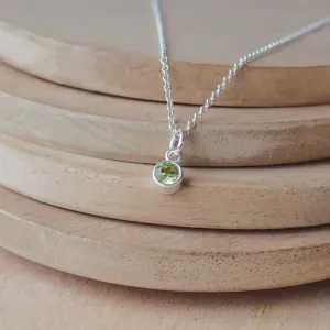 Birthstone Charm Necklace - AUGUST