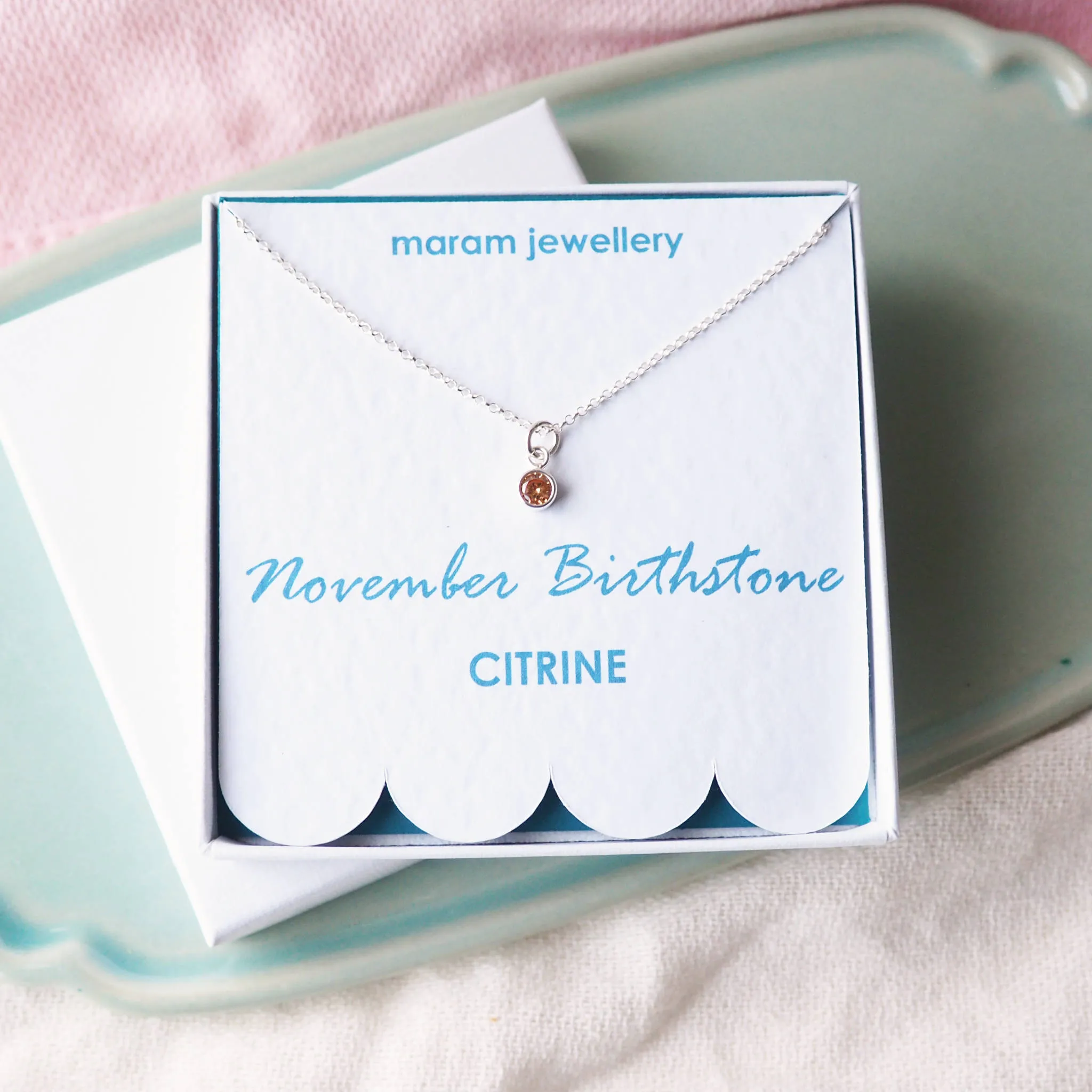 Birthstone Charm Necklace - NOVEMBER
