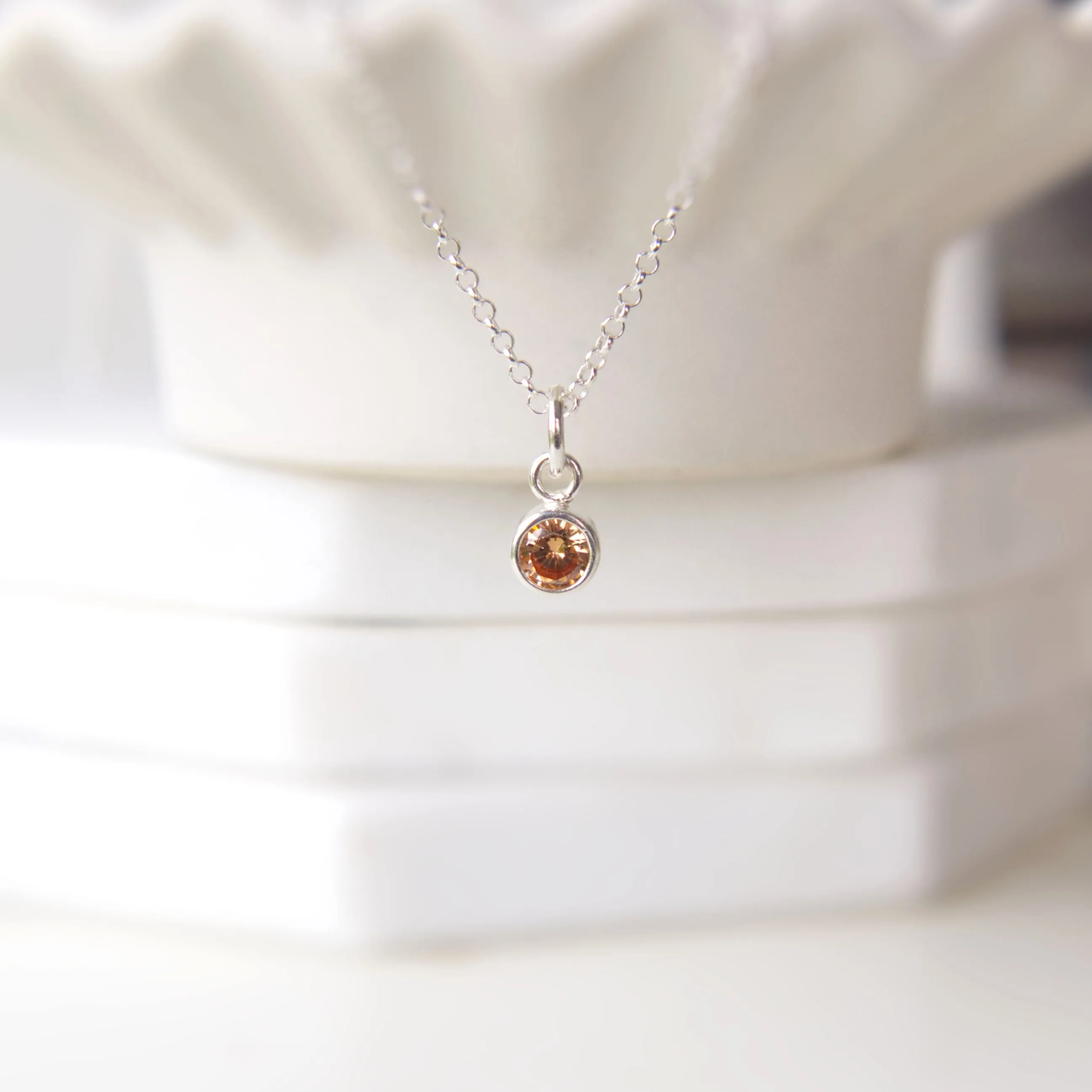 Birthstone Charm Necklace - NOVEMBER