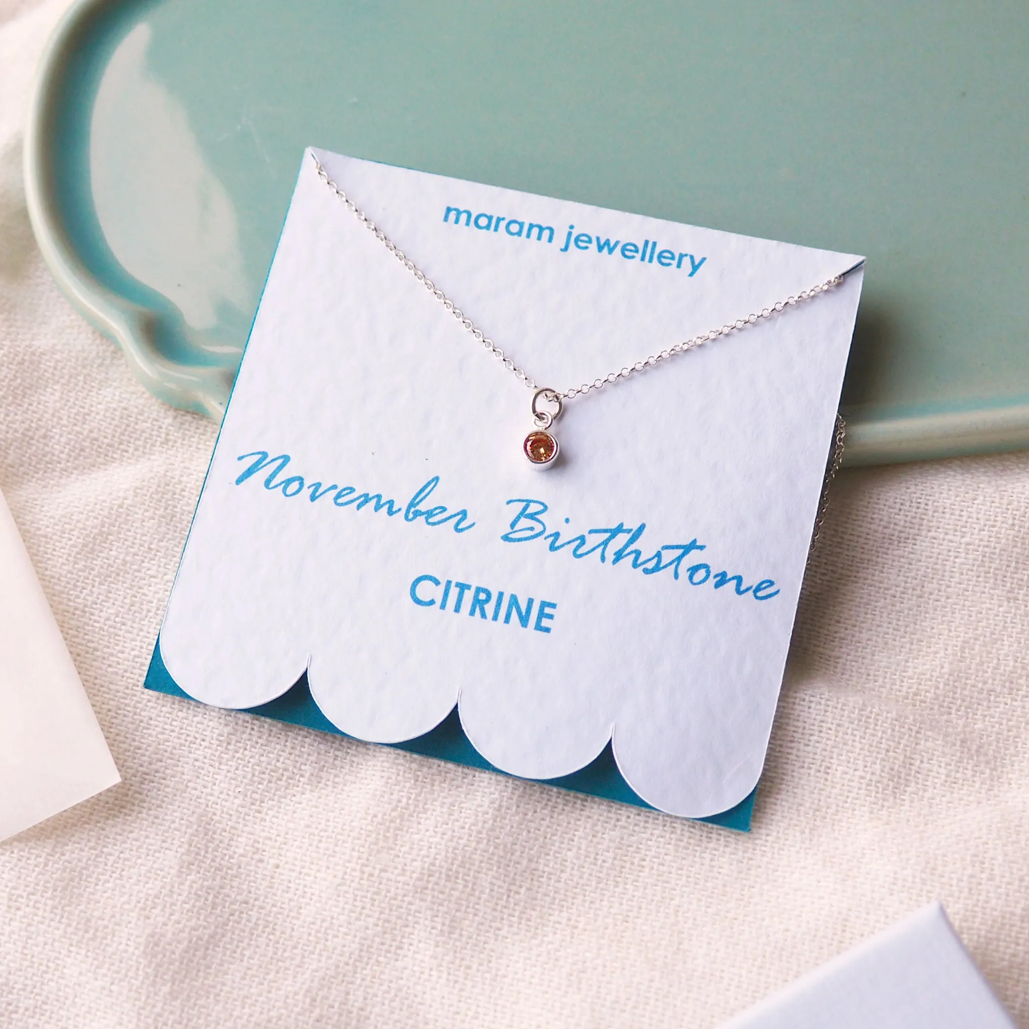Birthstone Charm Necklace - NOVEMBER