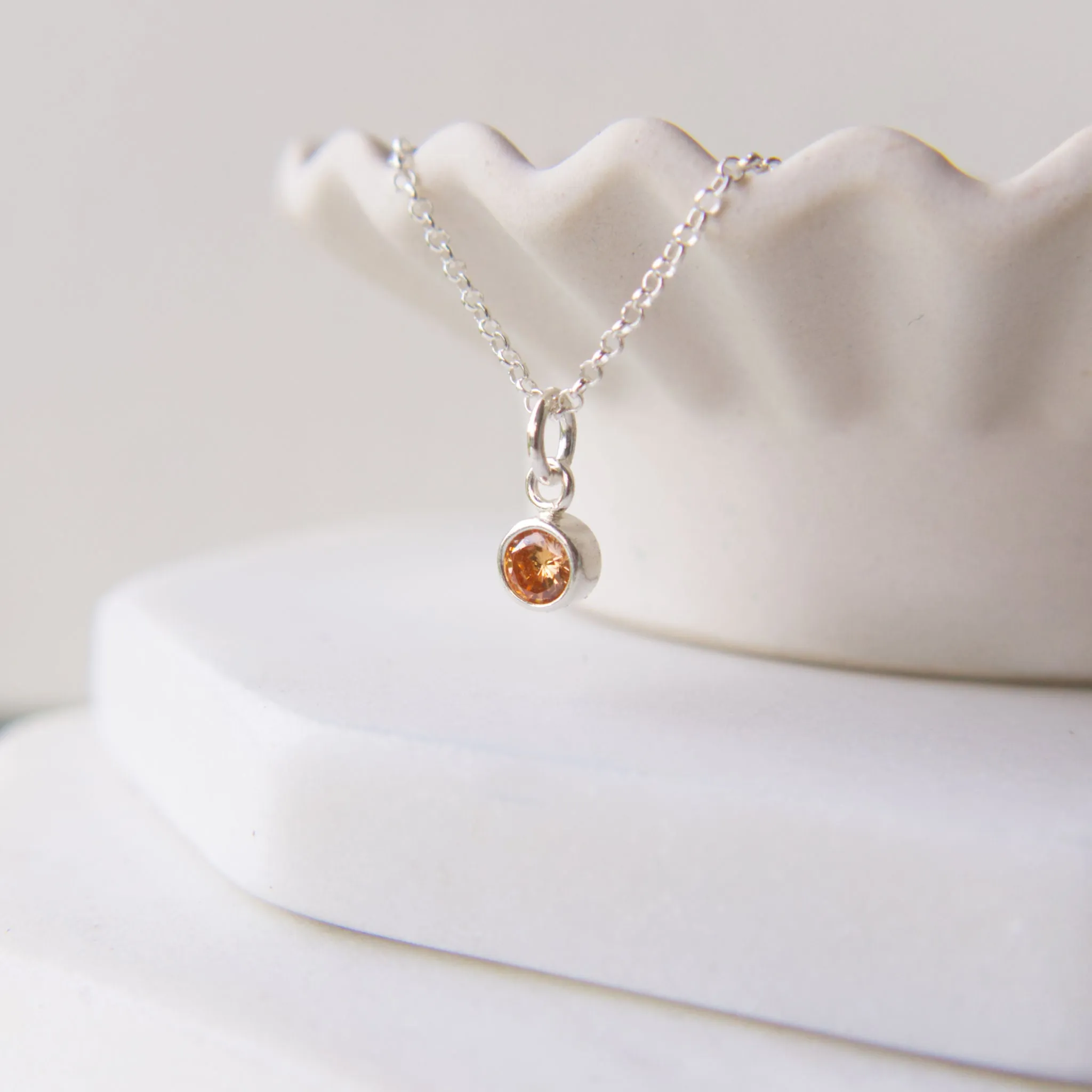 Birthstone Charm Necklace - NOVEMBER