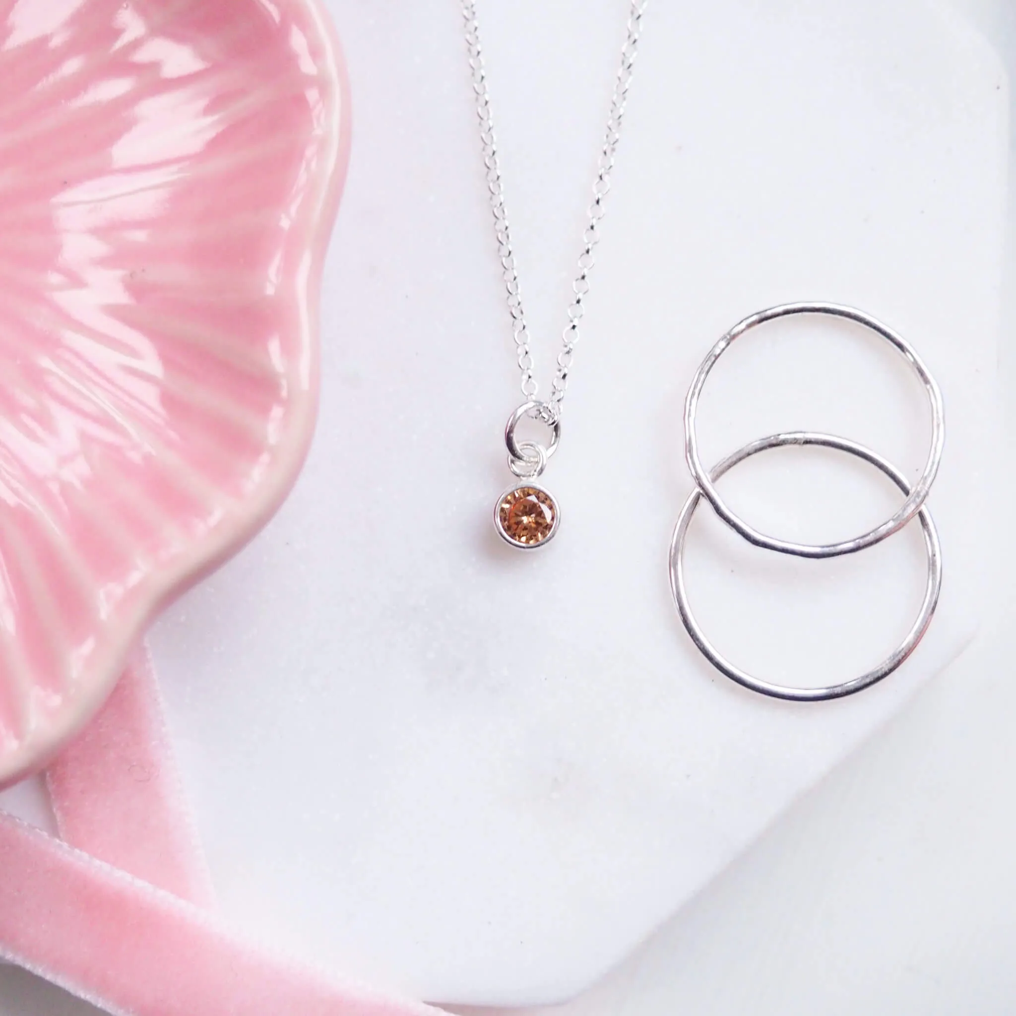 Birthstone Charm Necklace - NOVEMBER