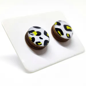 Black and Gold Cheetah Stud Earrings by Candi Cove Designs