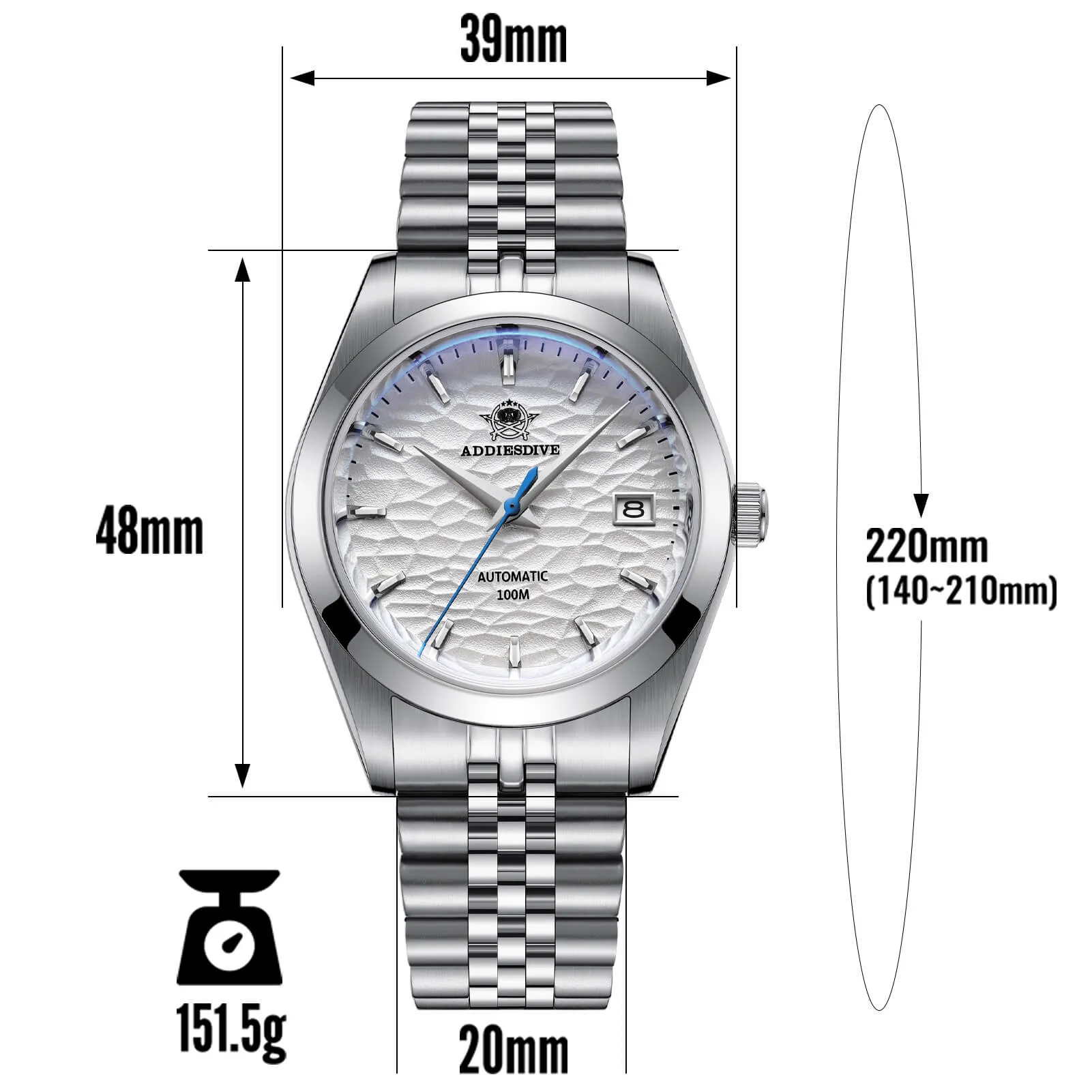 ★Black Friday★ADDIESDIVE 39mm Retro Mechanical Men Watch AD2118