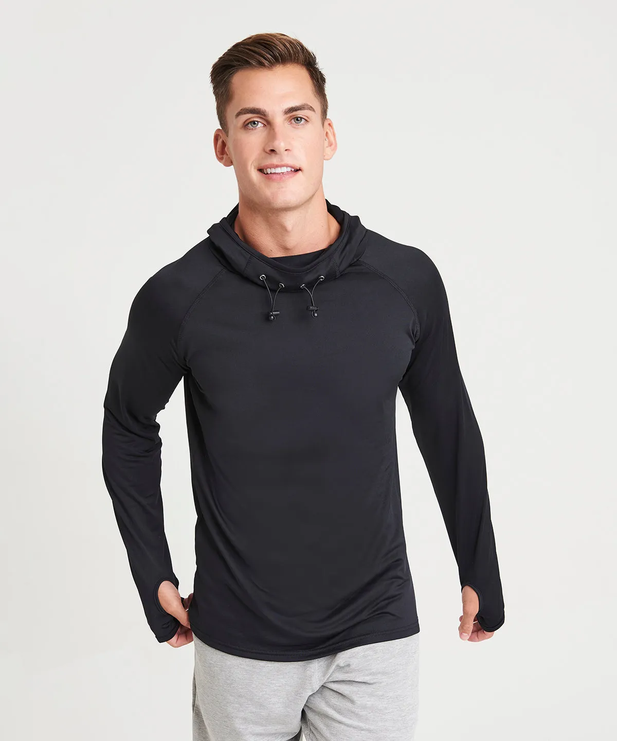 Black Slate Melange - Cool cowl neck top