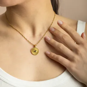 Black Stone Evil Eye Pendant