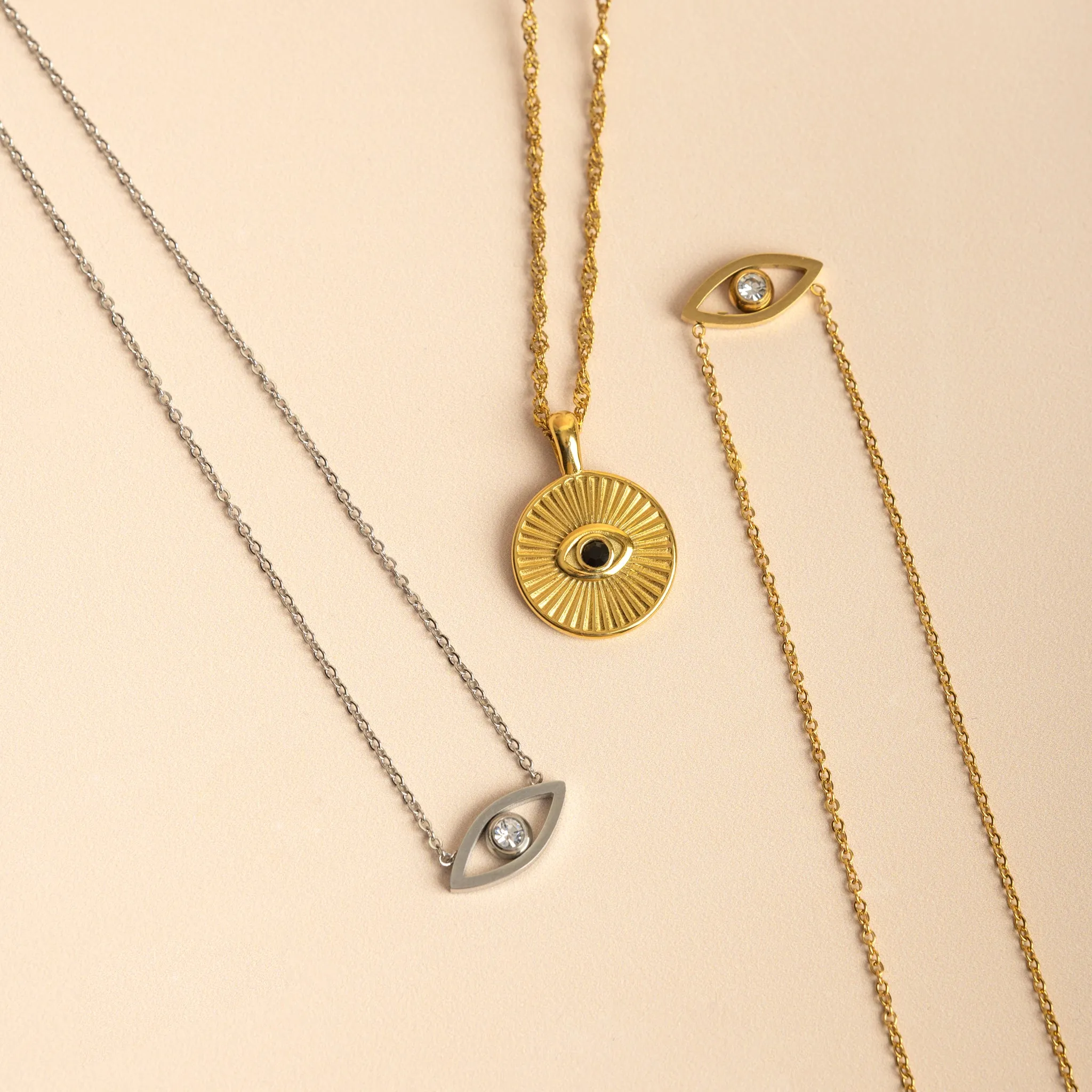 Black Stone Evil Eye Pendant
