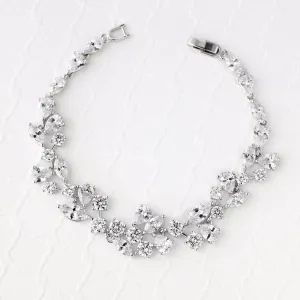 Bridal Bracelet of CZ Teardrop Round Marquise Jewels