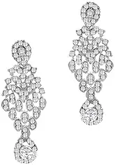 Bridal Crystal Jewelry Set for Women Necklace Earrings Maangtikka Set Wedding Silver Plated