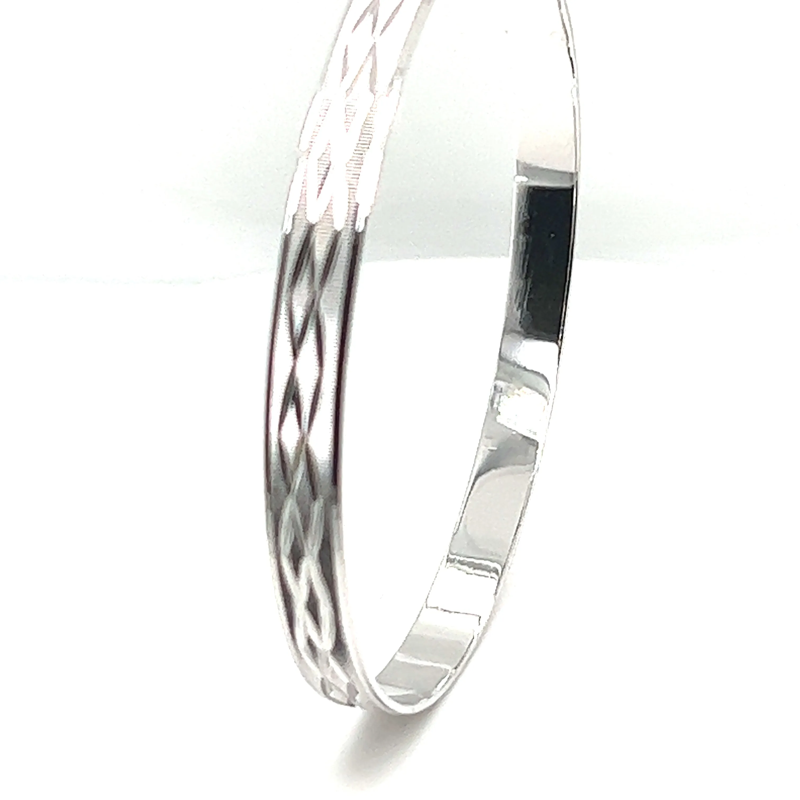 Brilliant Diamond Etched Bangle